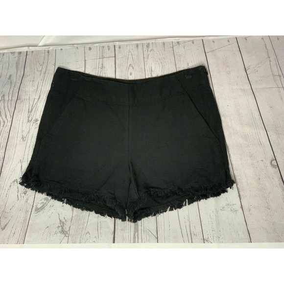 Ann Taylor LOFT The Rivera Black Fringe Canvas Shorts Size 0 - Picture 2 of 9